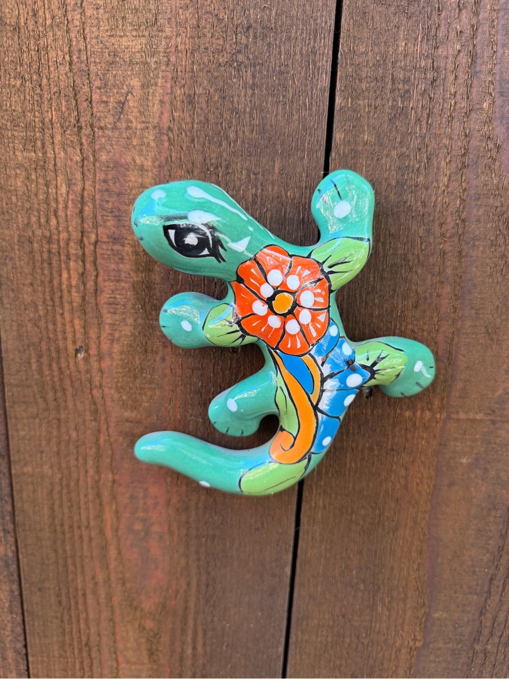 Hand-Painted Talavera Salamander/Gecko Wall Decor